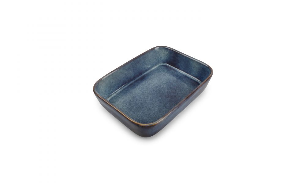 Plat à four 27x21xH6cm bleu Duna