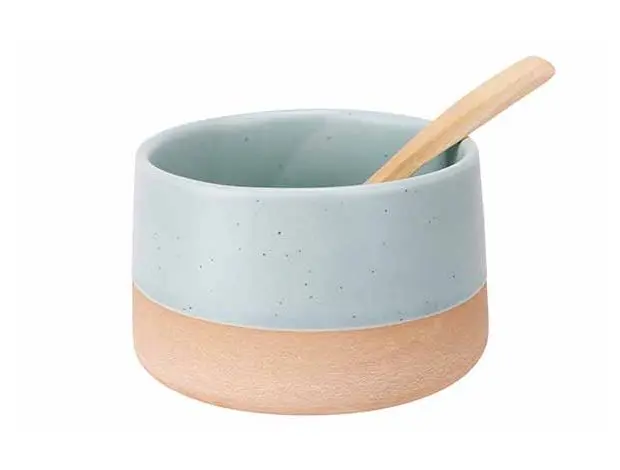 DELA SET BOWL BLAUW MET LEPEL
