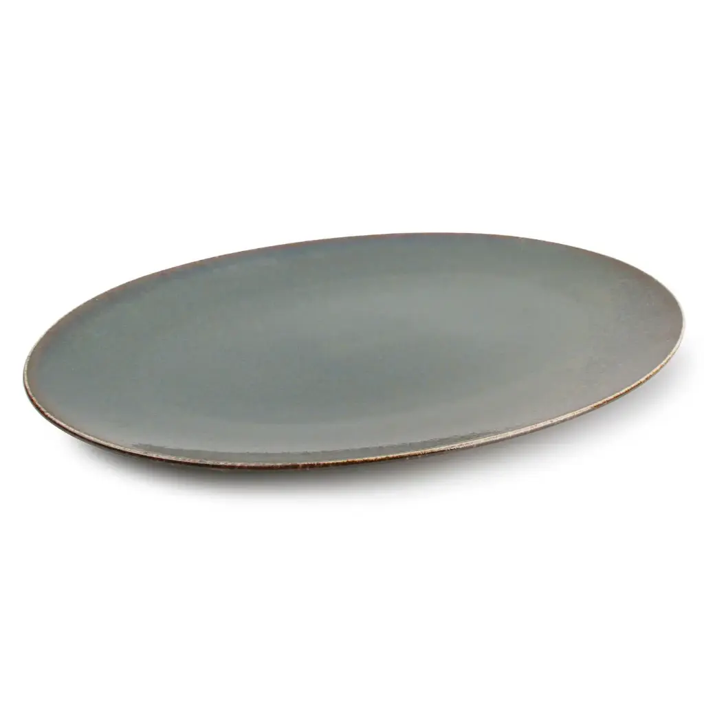 Plat bord 36x25,5cm groen Cirro