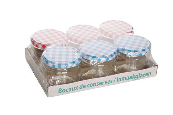 CONFITUURBOKAAL SET6 ROND GLAS 330ML 3X