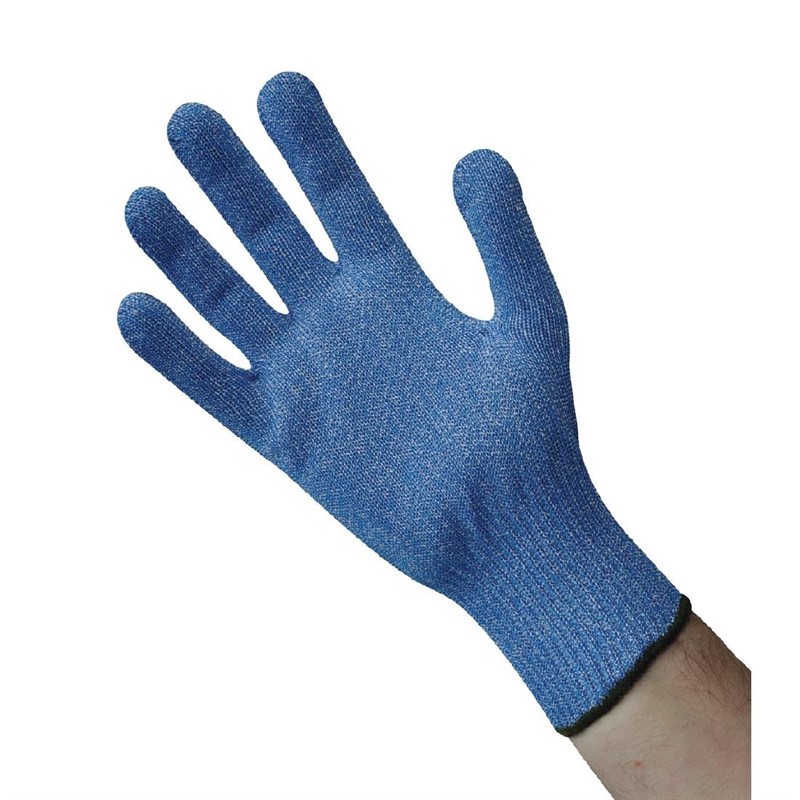 Blauwe snijbestendige handschoen L