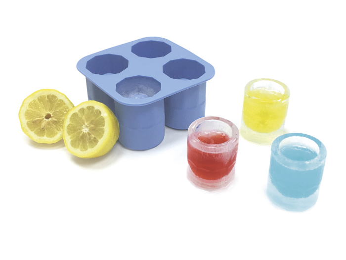 IJsblokjesvorm 4 ice shots glazen silicone