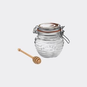 Honingpot met houten honinglepel in cadeauverpakking 400ml