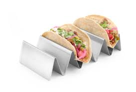 Taco houder voor 4 taco's rvs