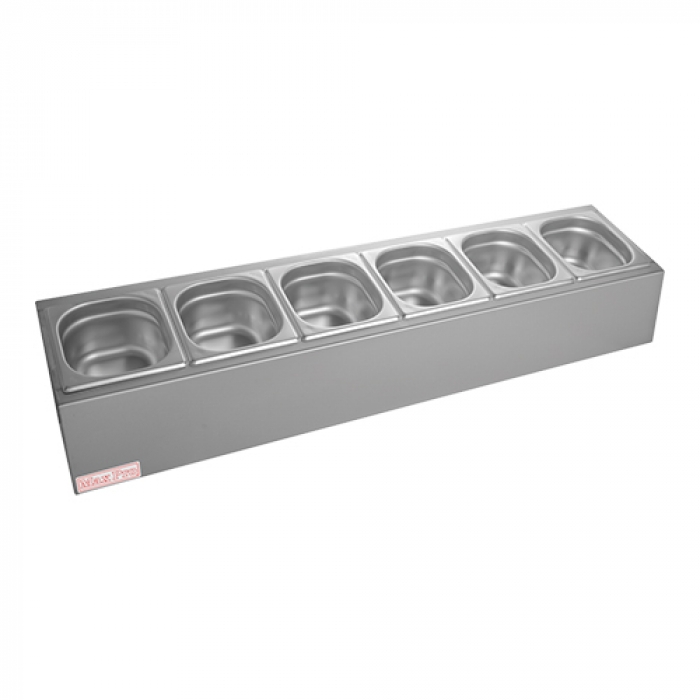 Garneerunit met 6 x GN1/6 h15cm