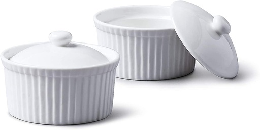 [HLB0223] SET 2 RAMEKINS + COV D9x4,5cm
