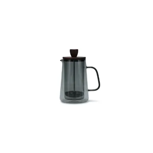 [800203] Koffiepot 35cl met glazen filter en deksel grijs Luma