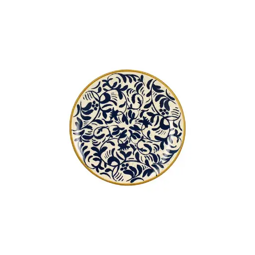 [3205492] HERACLÉE-DESSERTBORD 19 CM VAN STEENGOOI MET BLAUW MOTIEF