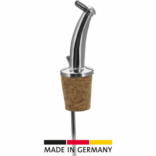[43802290] Free flow pourer »Classic Gastro«, short, natural cork, metal flap