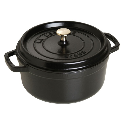 [1102425] Staub Cocotte , rond 24 cm - zwart 3,8 l