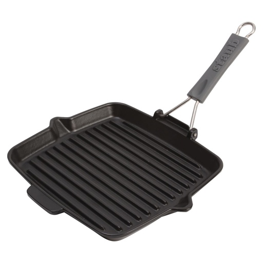 [1202123] Staub Grillpan met inklapbare greep , vierkant 24 x 24 cm - zwart